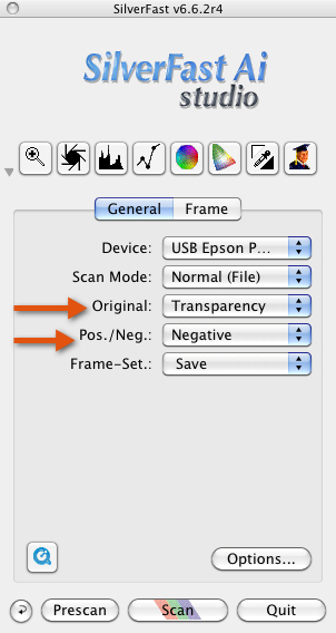 what settings do i use for a raw black and white scan with silverfast 6.6