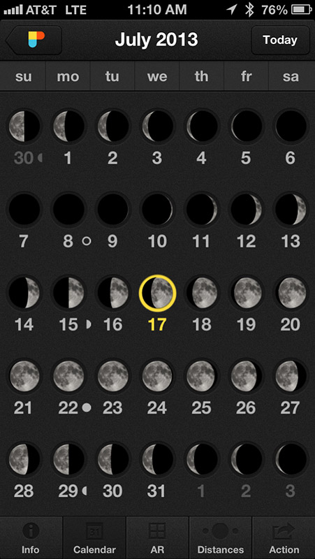 Calendar moon