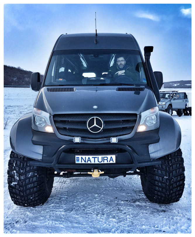 Daniel Bergmann at the wheel of our Icelandic All Purpose Vehicle 