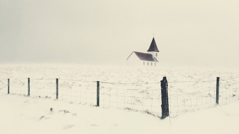 Small Church down the road from our hotel in Hellnar. Shot in nearly white out conditions with a wind that was trying its best to blow you over.