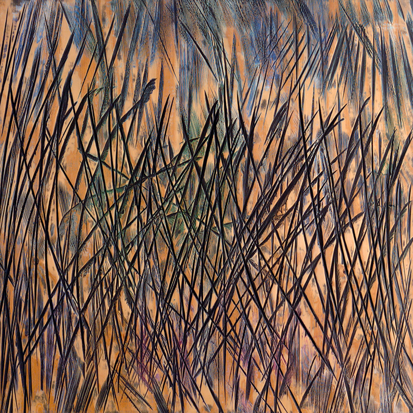 Mark Lindquist, Wetland Series Relief, carved wooden panel, polychrome, 1990 Photo: John McFadden/Lindquist Studios