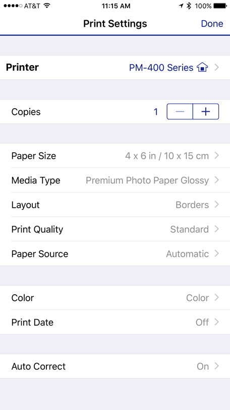 Now select the print options like Borders, quantity etc..