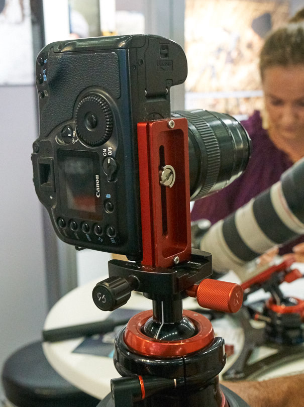 This was a cool new product. One plate capable of vertical or horizontal mounting of a camera.
