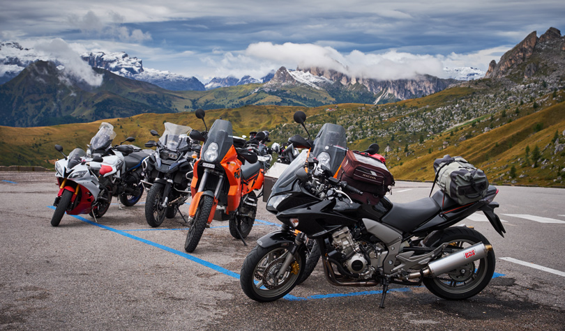 Motorcycles in the Dolomites