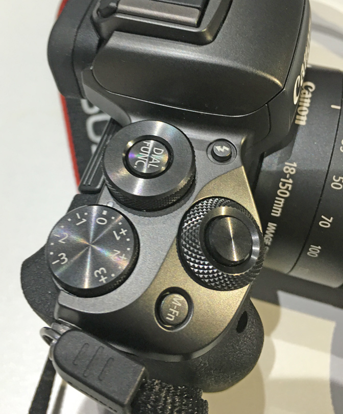 The M5 top of the camera is different from other mirrorless cameras
