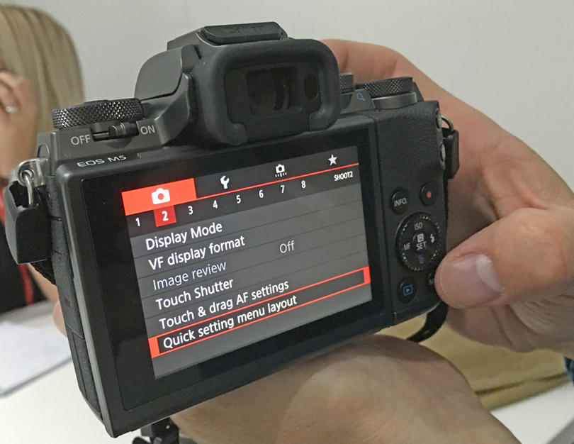 Canon M5 menu system