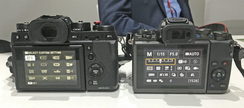 Size comparison to Fuji X-T2