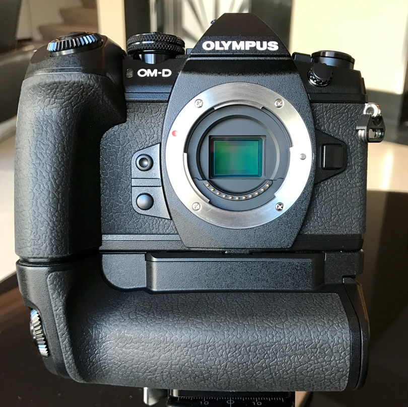 The front of the Olympus OM-D E-M1 