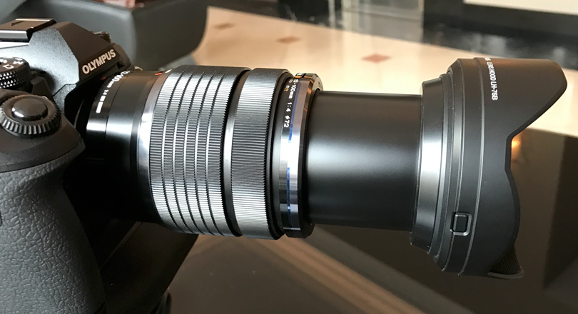 the 12-100mm lens at 100mm, it extends