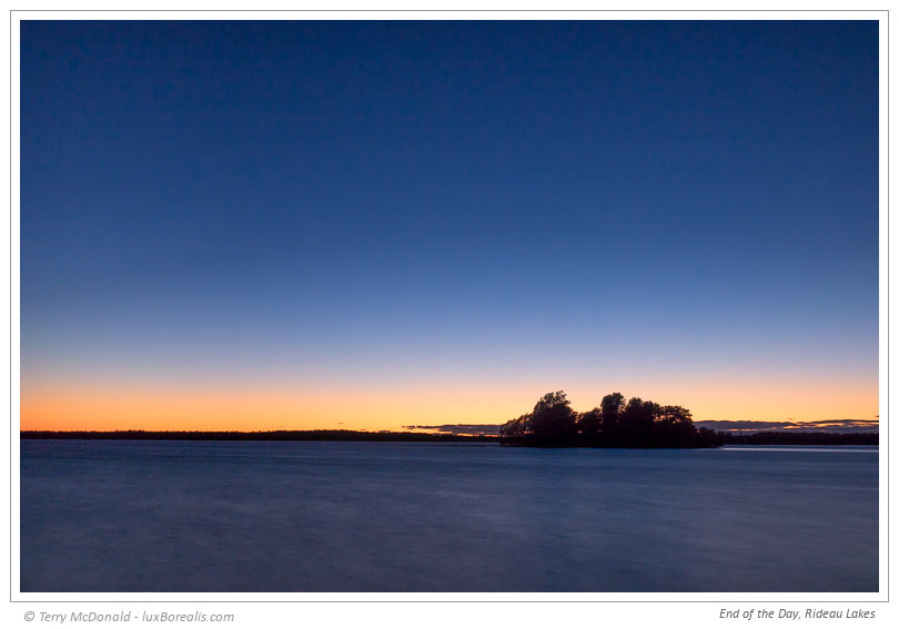 End of the Day, Rideau Lakes – 35mm (equiv.) ƒ4@30sec. ISO100 EV0