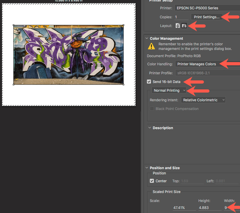 Figure 2. Printer Manages Color Settings in Photoshop