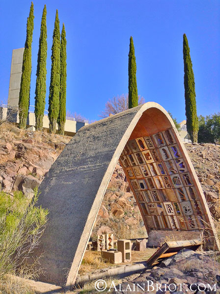 The Arcosanti structure in which the ceramic tiles are located