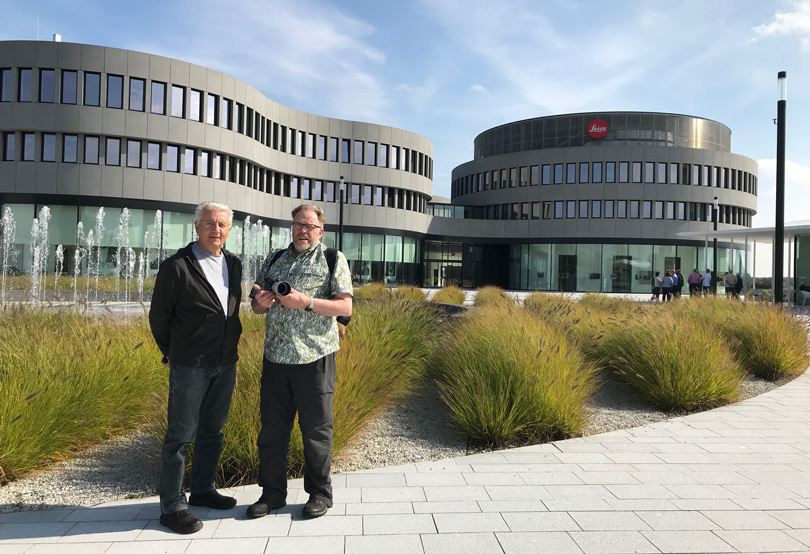 Chris Sanderson and Kevin Raber in front of the Leica headquarters