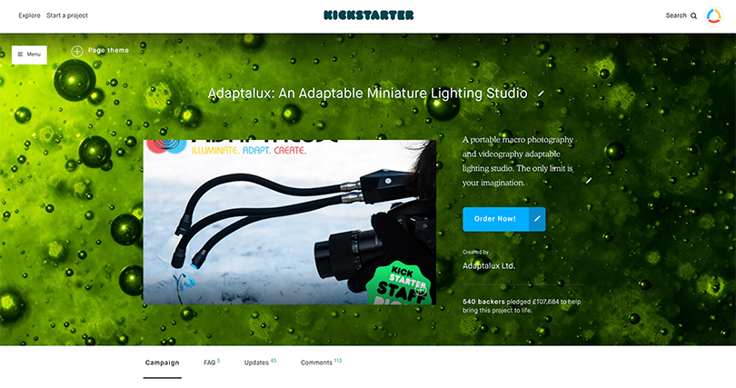 Adaptalux raised over £107,000 on Kickstarter