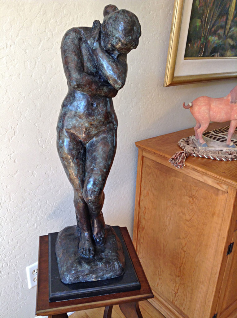 Nude bronze sculpture by Auguste Rodin