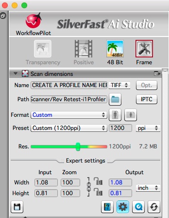 Figure 56. SilverFast Scan Settings – Main Interface