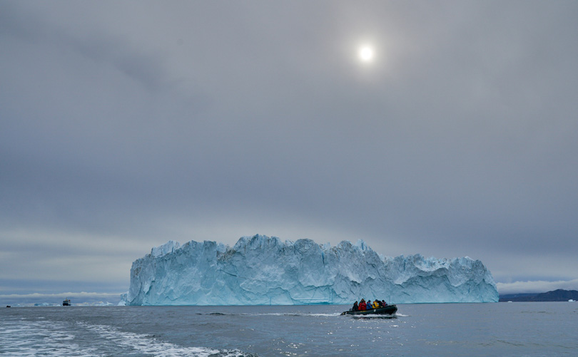 Zodiac Cruising among icebergs