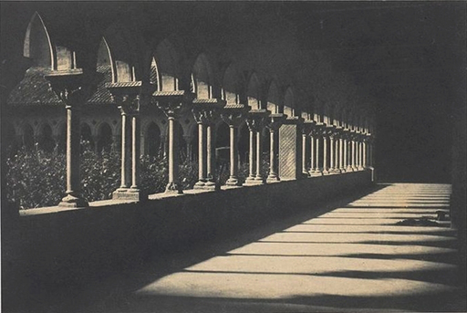 The cloister of Moissac, calotype by either Le Gray, or Mestral