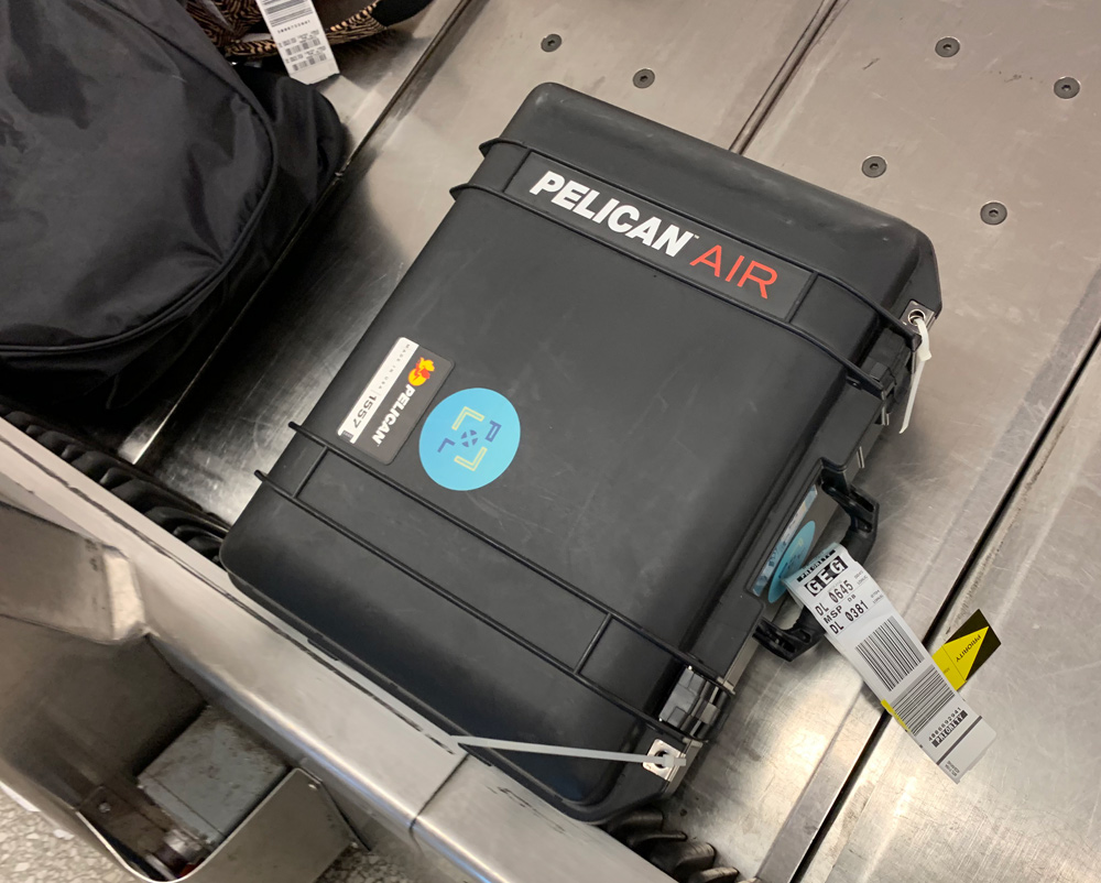 The case as it appeared on the baggage claim belt