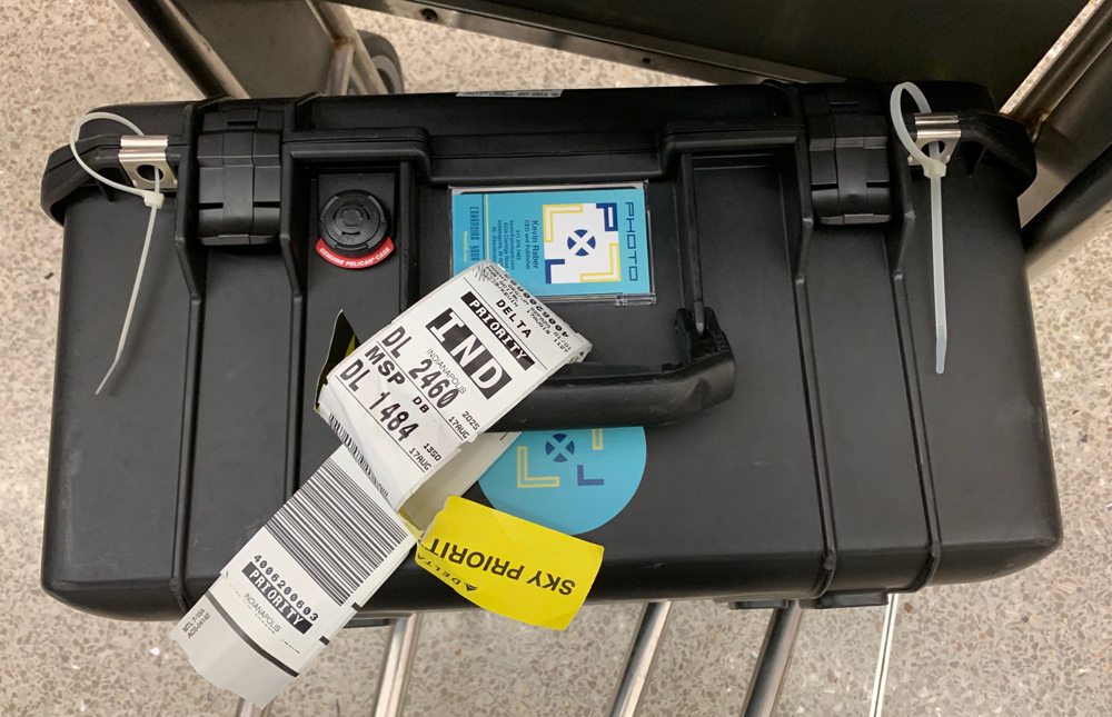Top view of my case showing business card holder
