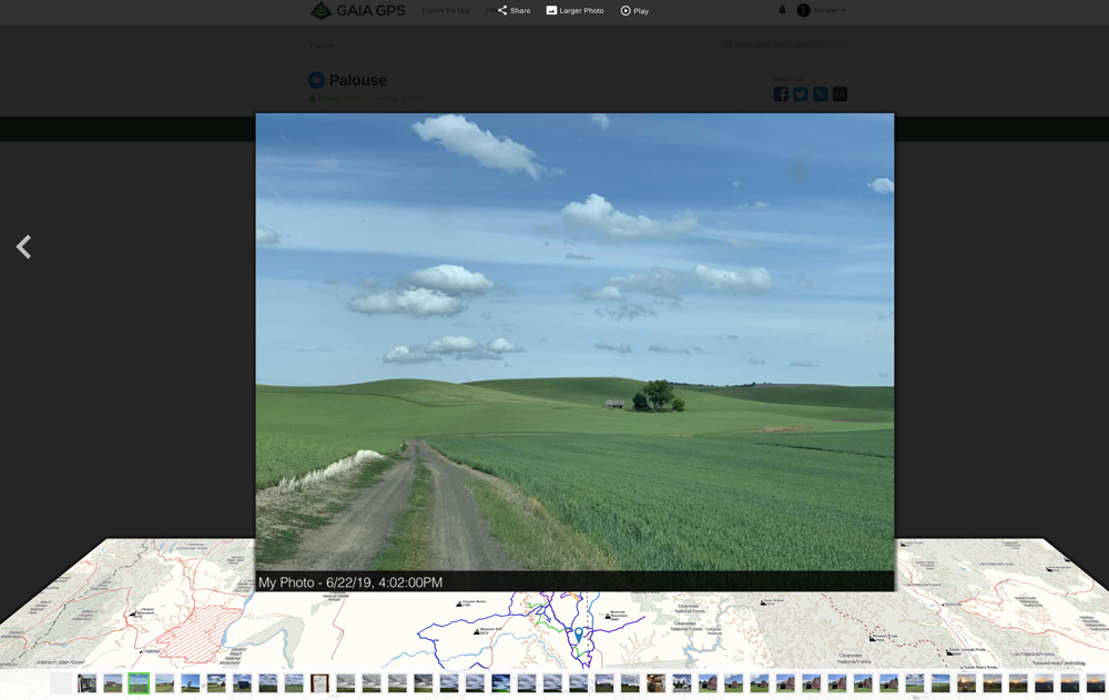 The picture view. Scroll through the photos, pick one and you will see where on the map it is