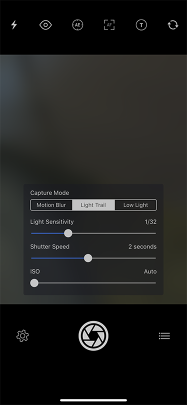 Slow Shutter Cam Camera Settings