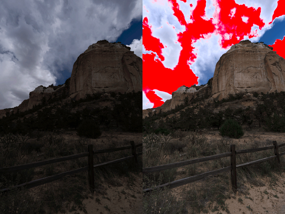 Figure 6:  Comparison for +2 stop exposure push.