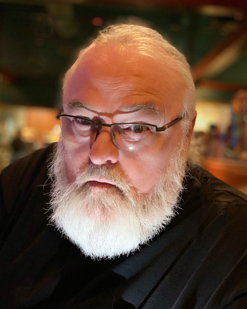 This is the shot made with the iPhone used for light held under his chin. Jeff is already a spooky guy and this light just didn't work, but it is till fun. Maybe a bit too spooky for me.