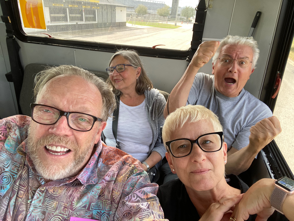 Selfie fun while on the bus.