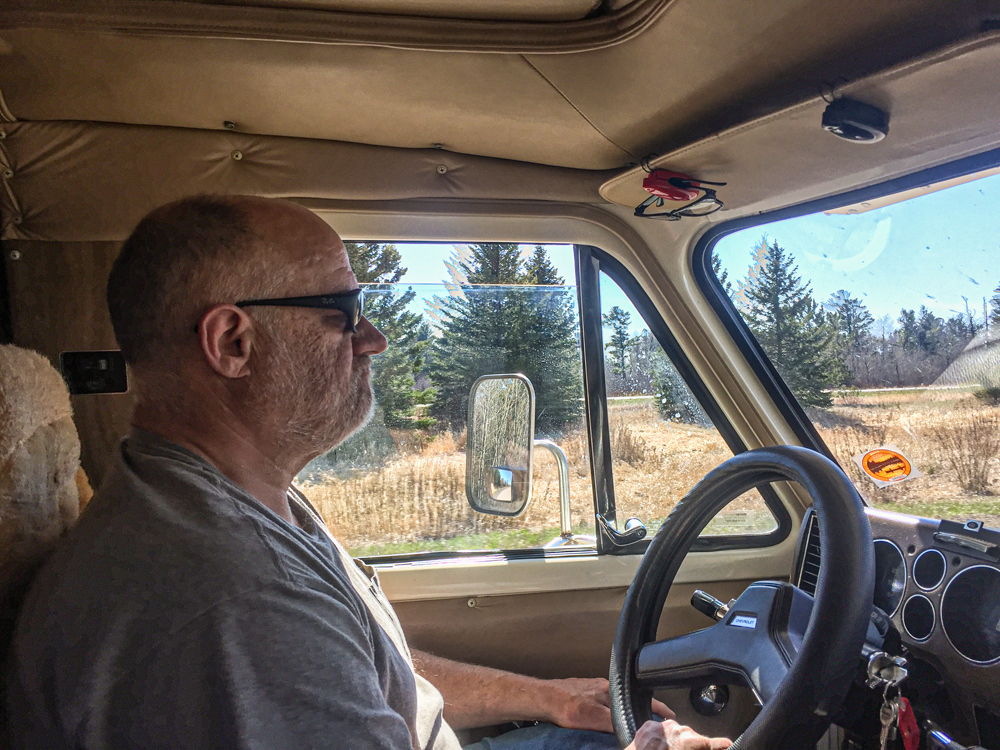 Carl at the wheel (I’ve never driven it yet)