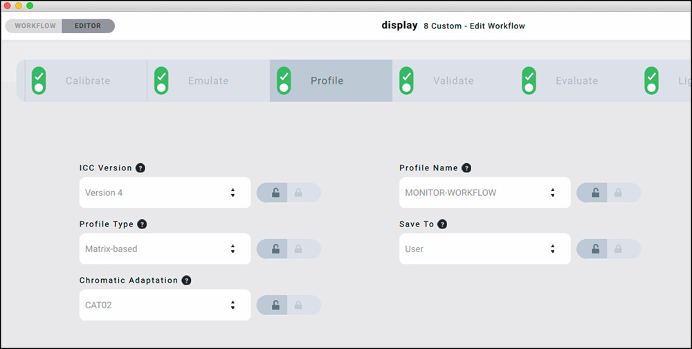 Figure 11. Profile Settings Options