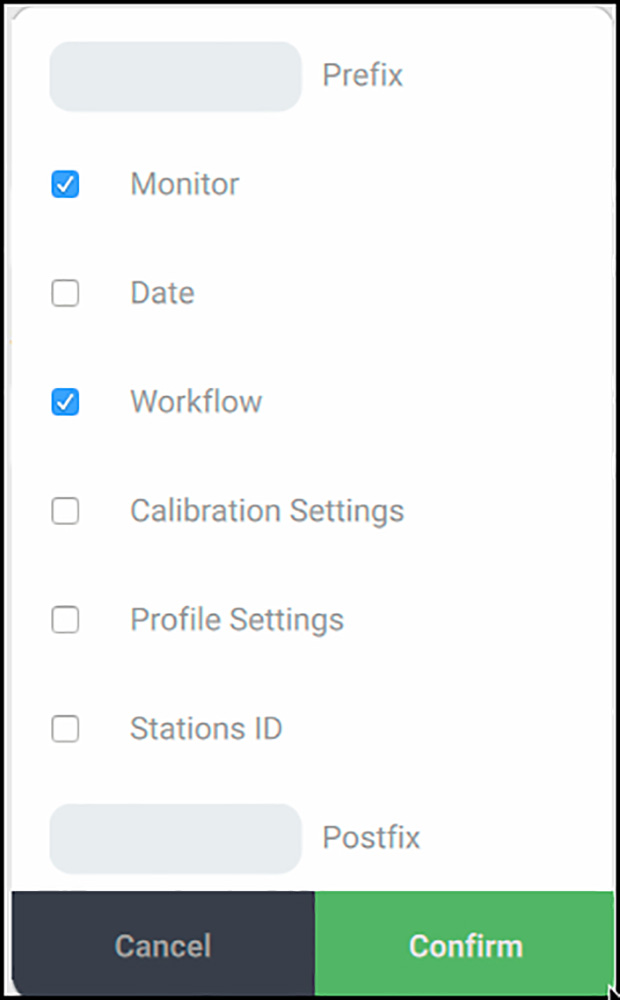 Figure 13. Profile Naming Options