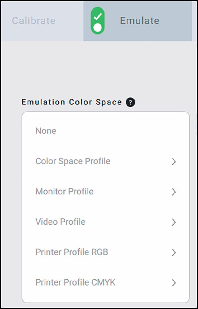 Figure 14. Emulate Options