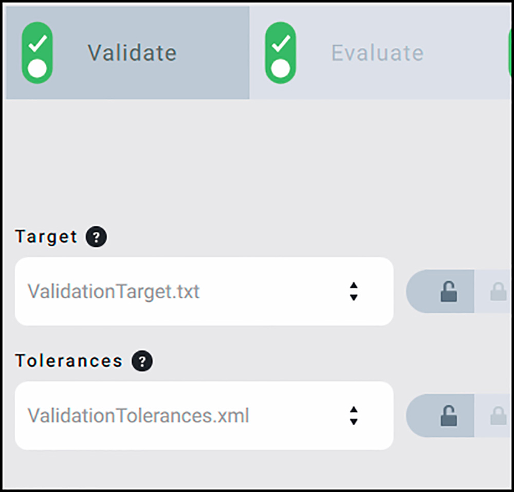 Figure 17. Validate Options