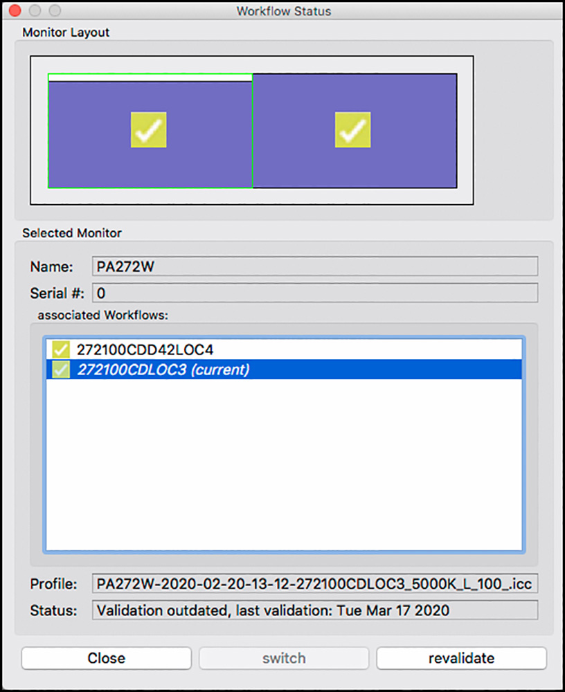 Figure 29. Workflow Status Interface from Control Panel