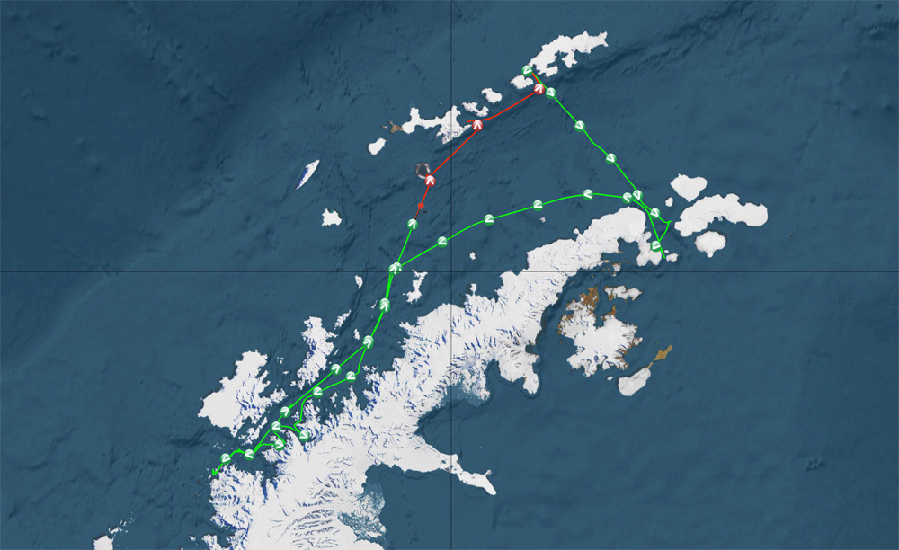 The GPS track from our voyage