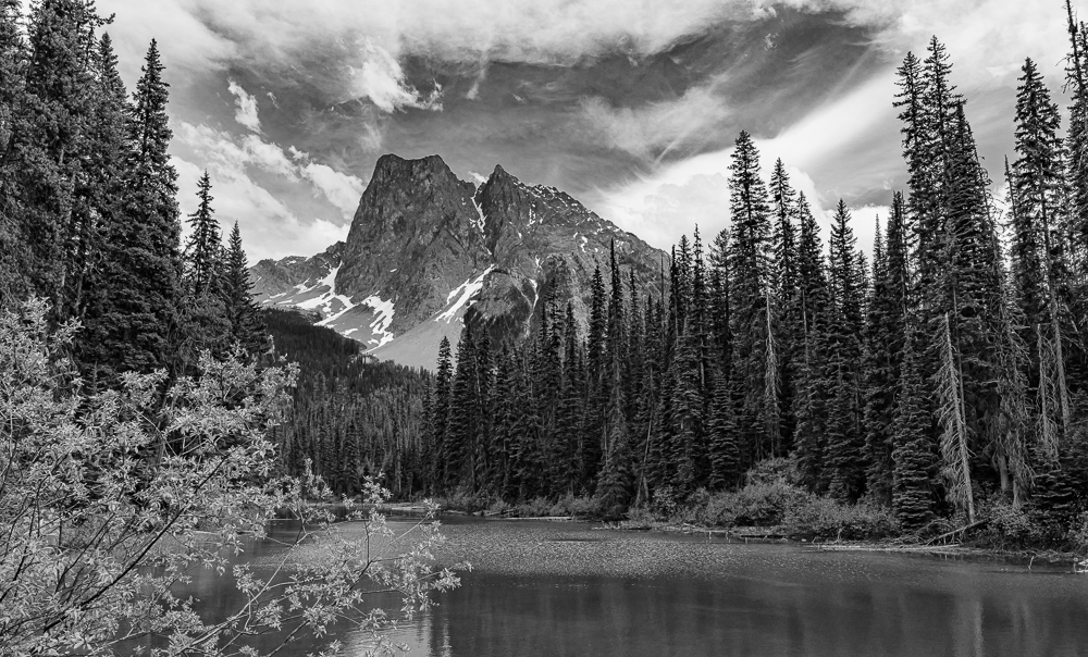 “Mt. Burgess from Emerald Lake, Yoho NP, BC” in B&W