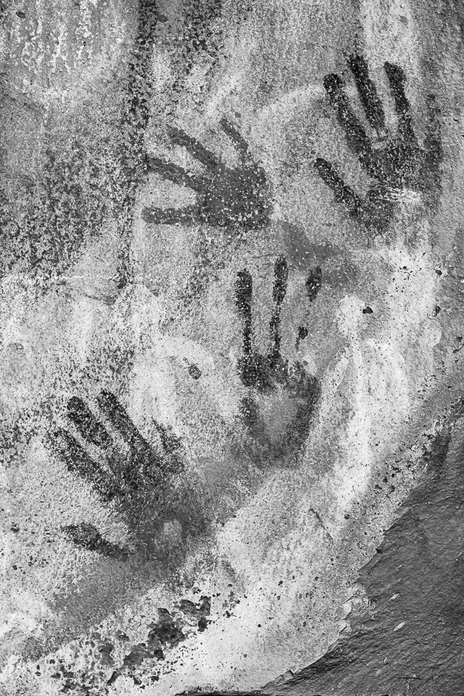 “Ancient Native American Handprints” in B&W