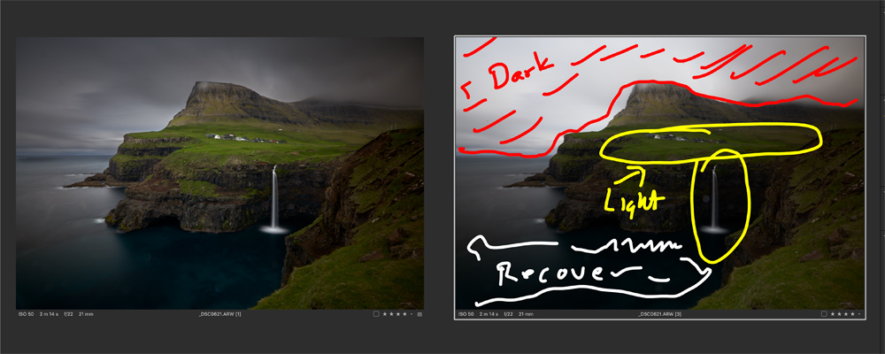 Before and after as well as notations on what will be done
