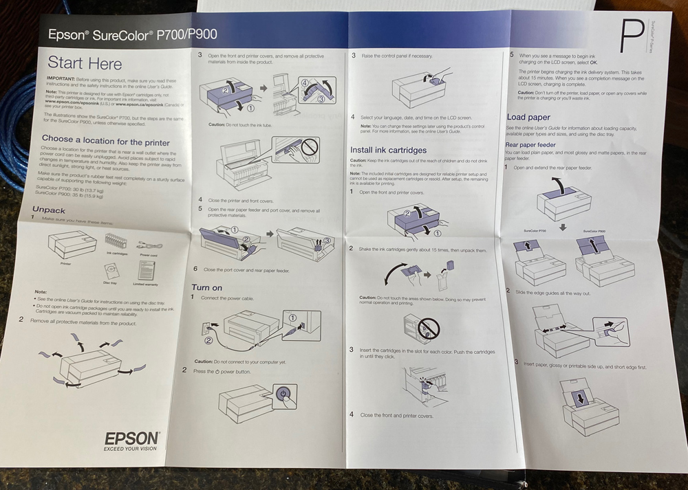 Quick Start sheet is just about all you will need to get up and running