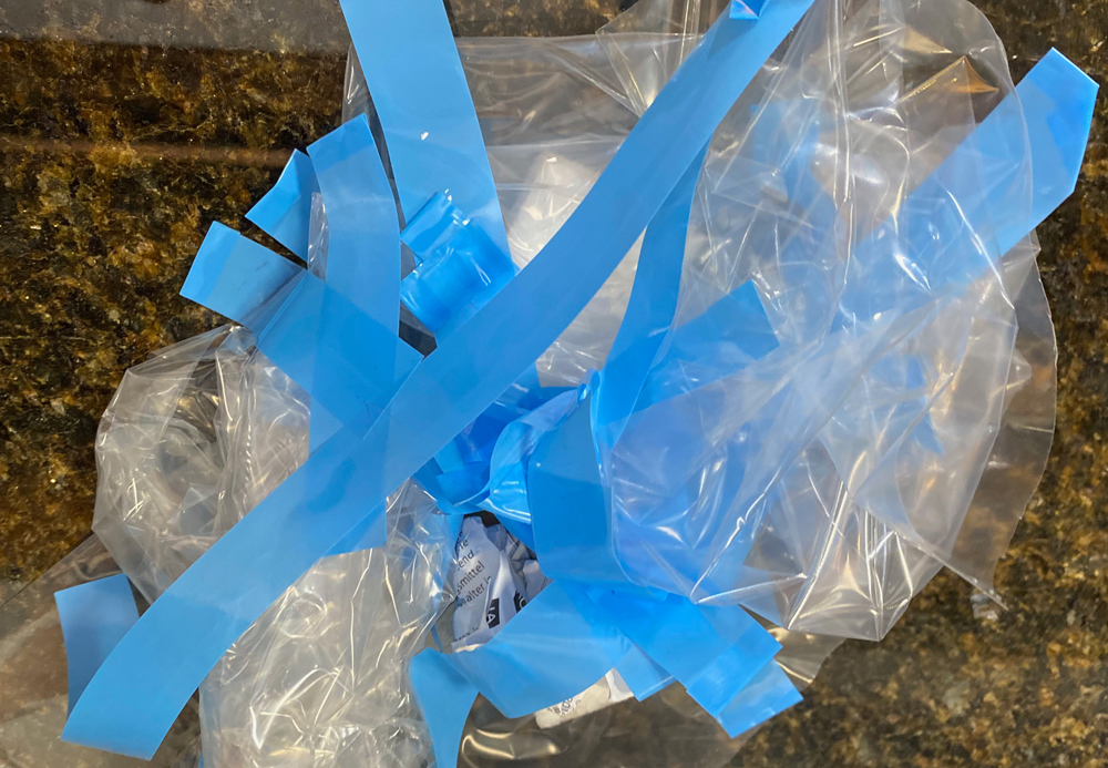 In the end lots of plastic and blue tape