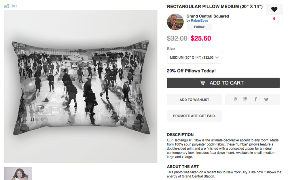 Our pillow. Notice it is on sale right now. You can choose size also.