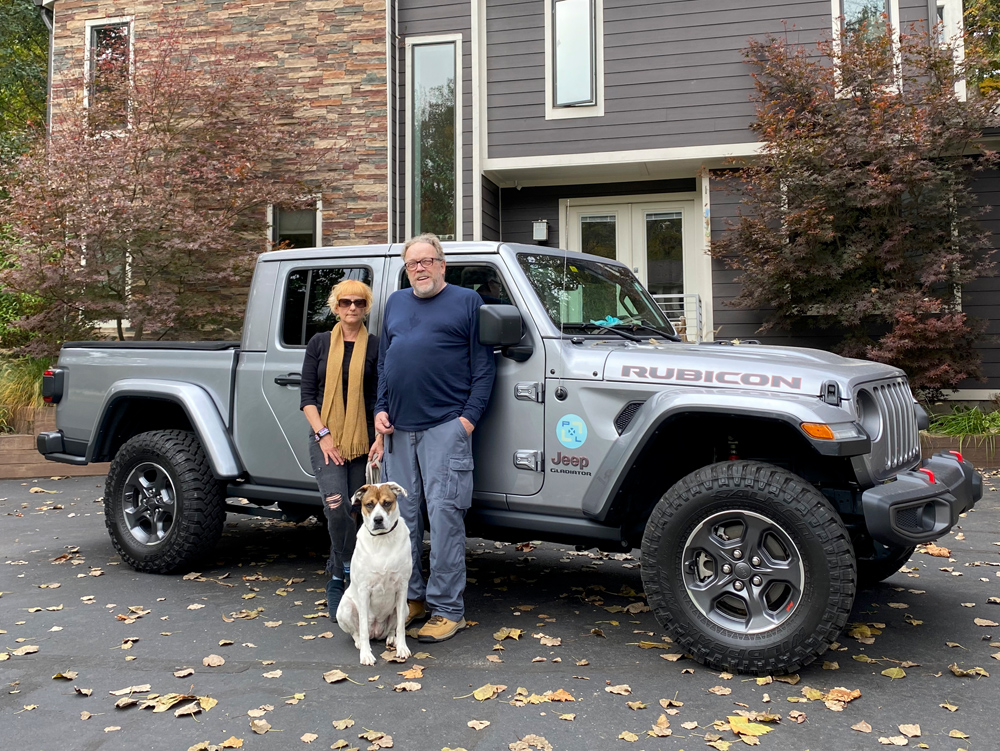 Debra and Kevin with our dog Maggie