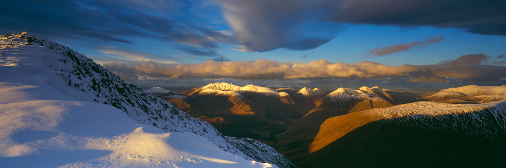 Bidean nam Bian, Buachaille Etive Mor and Sron na Creise from Ben Starav, Glen Etive, Scotland