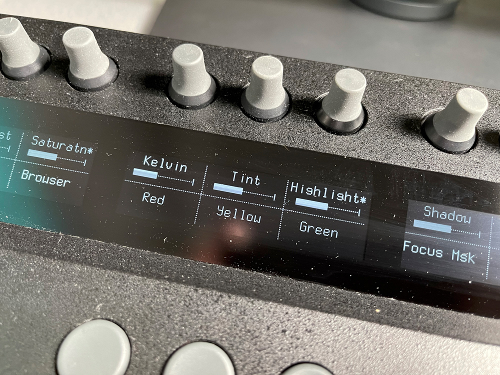 The second set of the top row of knobs and buttons> you can easily see the display readout.