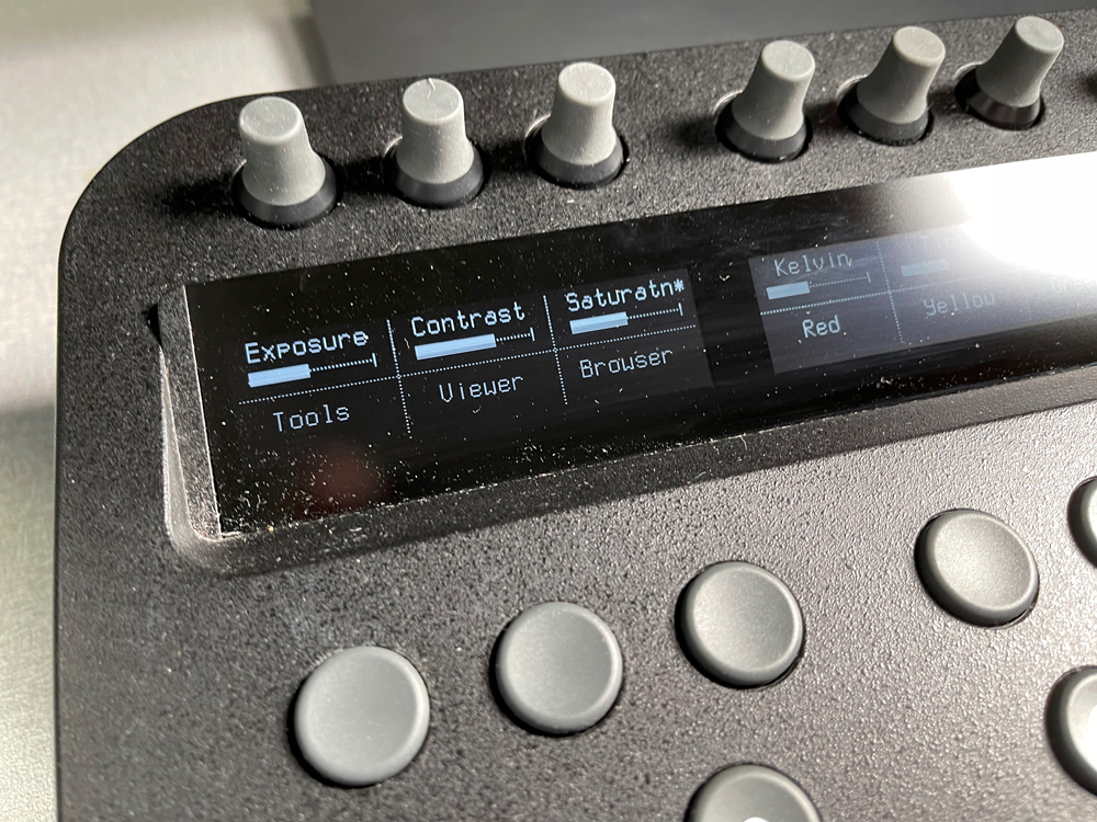 The first set of the top row of knobs and buttons> you can easily see the display readout.