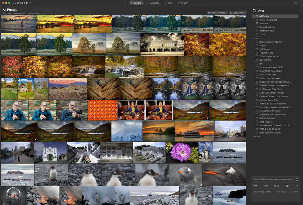 The Catalog View of Luminar AI