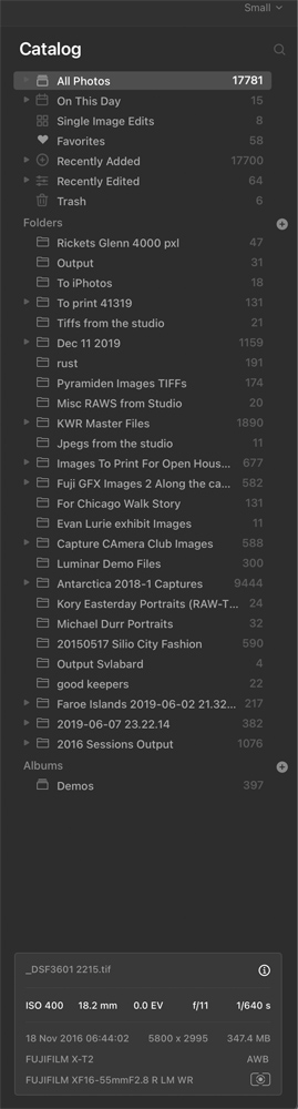 The Catalog Tool Bar, with 17,000 plus images in it