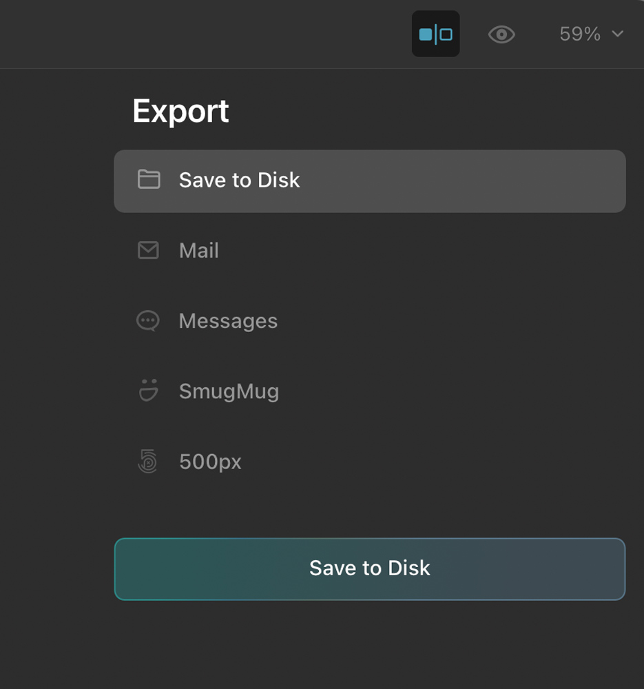 The Export Panel
