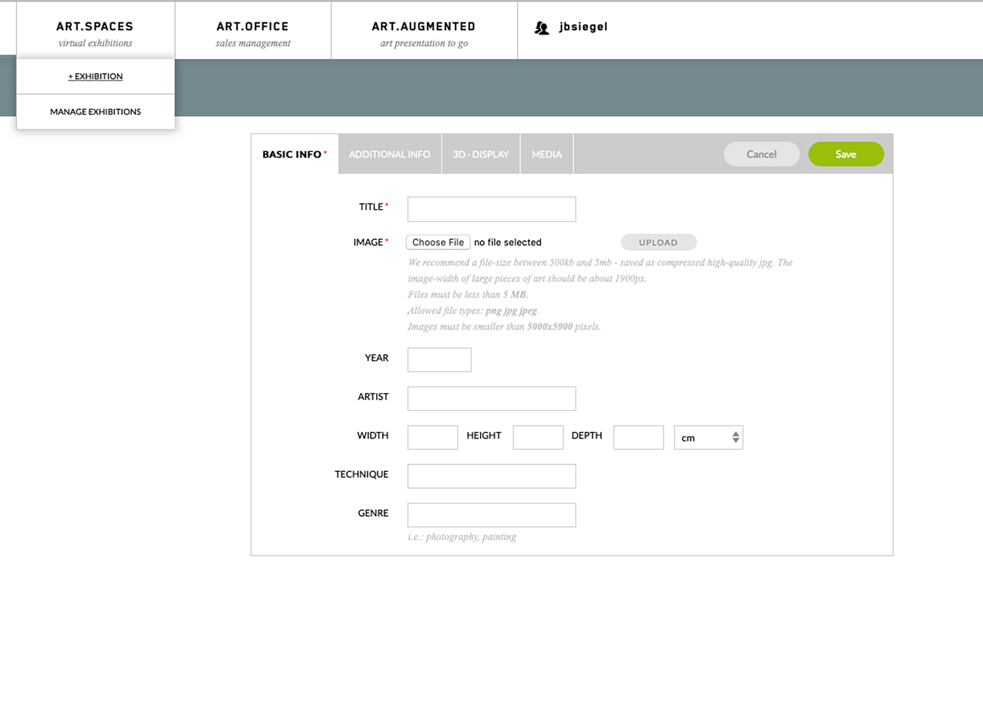 The Interface for Uploading Images
